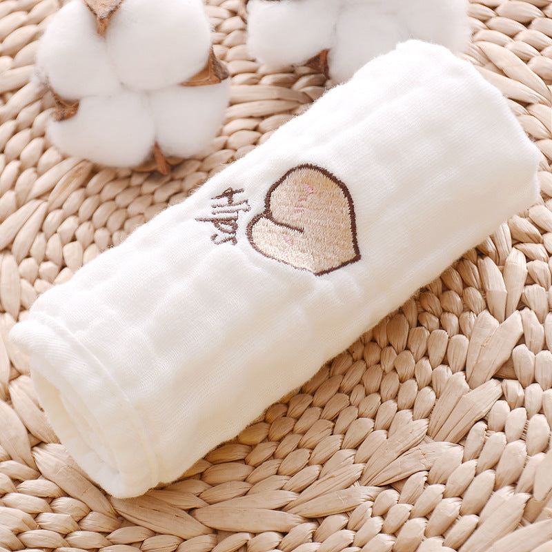 Lot de 5 carrés de coton brodés pour bébé