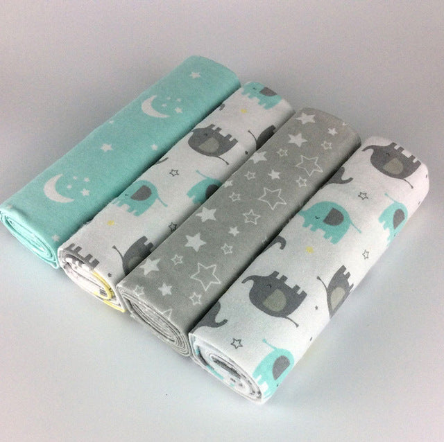 Lot de 4 draps langes en flanelle de coton