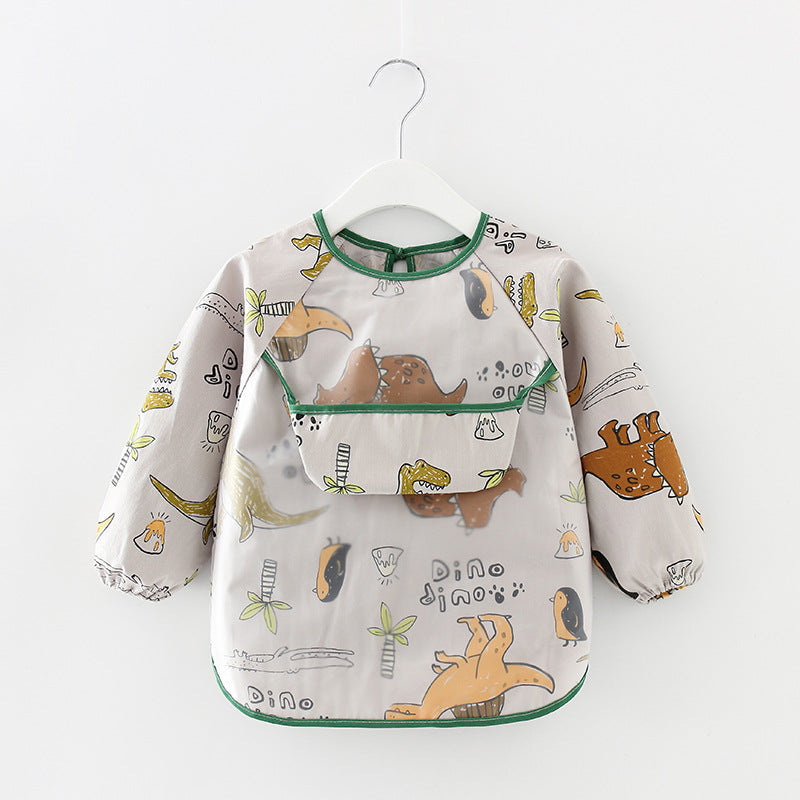 Bavoir imperméable à manches longues motifs animaux