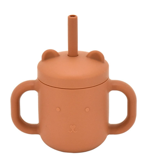 Gobelet d'apprentissage à paille en silicone